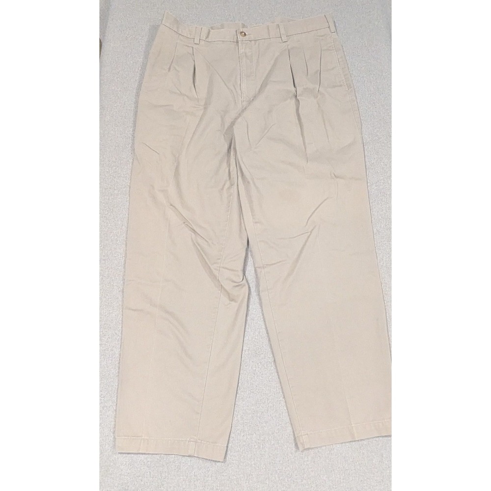 Dockers Pleated Chinos Mens 38x30 Khaki Good Cotton Classic Fit Pants